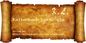 Kaltenbach Letícia névjegykártya